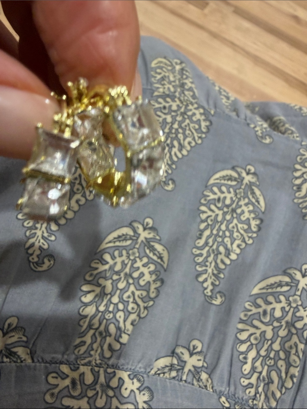 Classic Gold Cubic Zirconia Stud Earrings - Clear Crystal - Picture 5 of 5